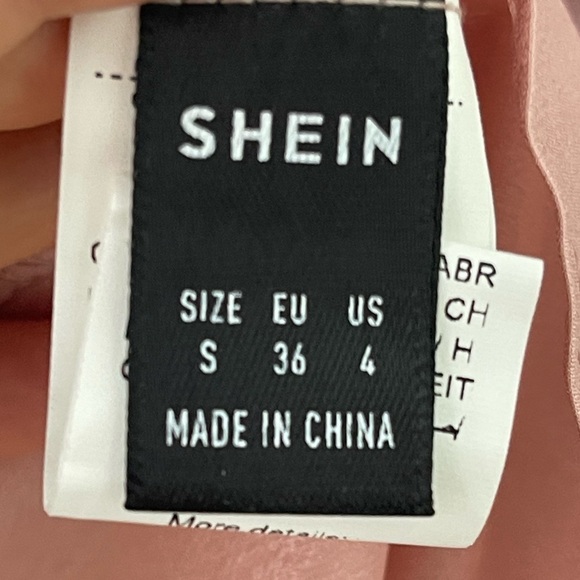 Swiss Dot Frill Neck Flounce Sleeve Ruffle Hem Mini Spring Dress Pastel Pink Sm - Picture 11 of 12